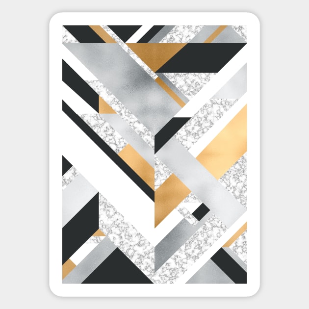 Abstract Geo (Black, White, Gold, Silver & Marble) Sticker by Blue-Banana